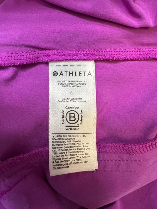 Athleta Pants Size 6 Brooklyn Heights Vienna Slim-Fit Pull On Jazz Purple - Picture 3 of 4